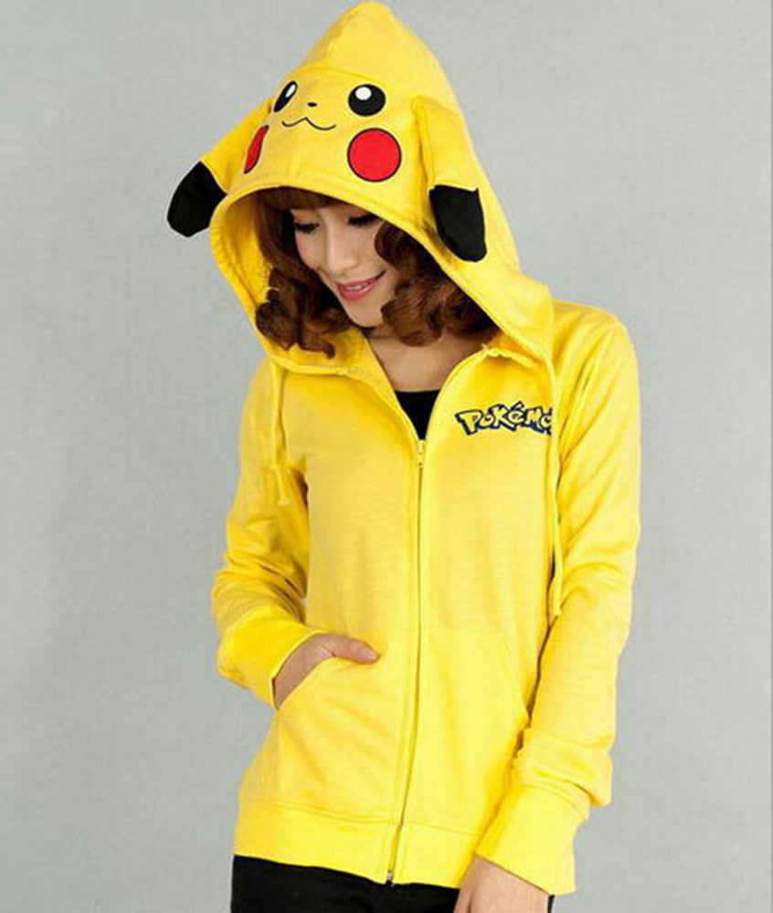 Boys Girls Pikachu Pokemon Go Print Fleece Lined Zip Up Hoodie Jacket –  pinkfad